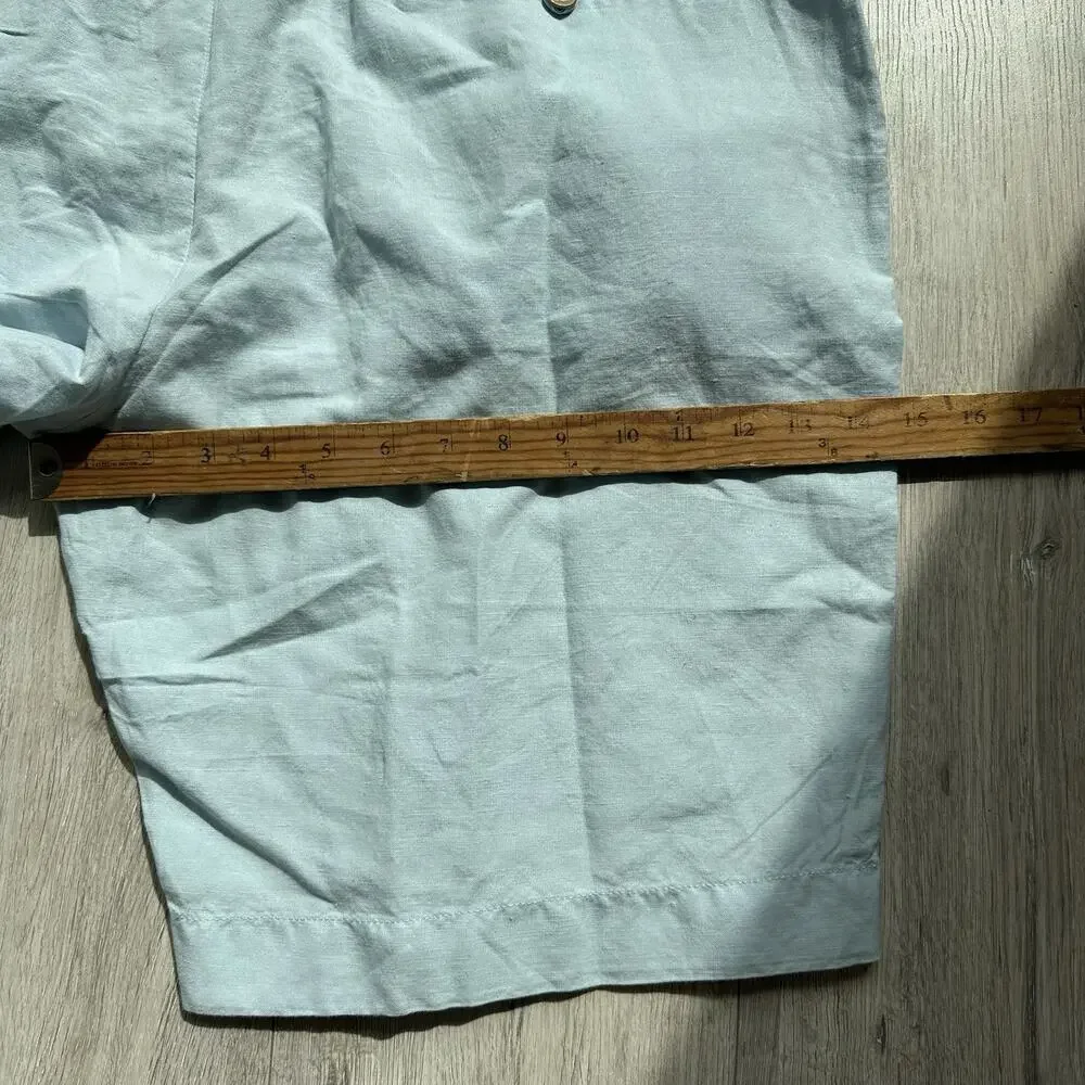 Faherty Cotton/Linen 9” Malibu Chino Shorts Summer Light Blue - Size 42 $128